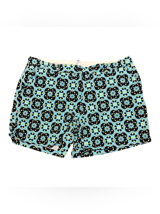 crown & ivy Pants - Crown & Ivy Cotton Blend Blue/Yellow Geometric Medallion Print Shorts Size 20W